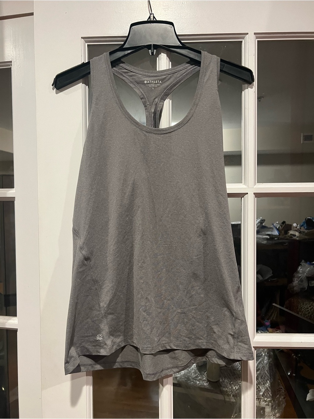 Athleta Gray Racerback Workout Tank - Soft Draped Silhouette
